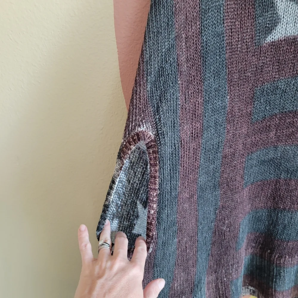 Super Rare Free People Broad Stripes and Bright Stars Poncho OS - Picture 8 of 12